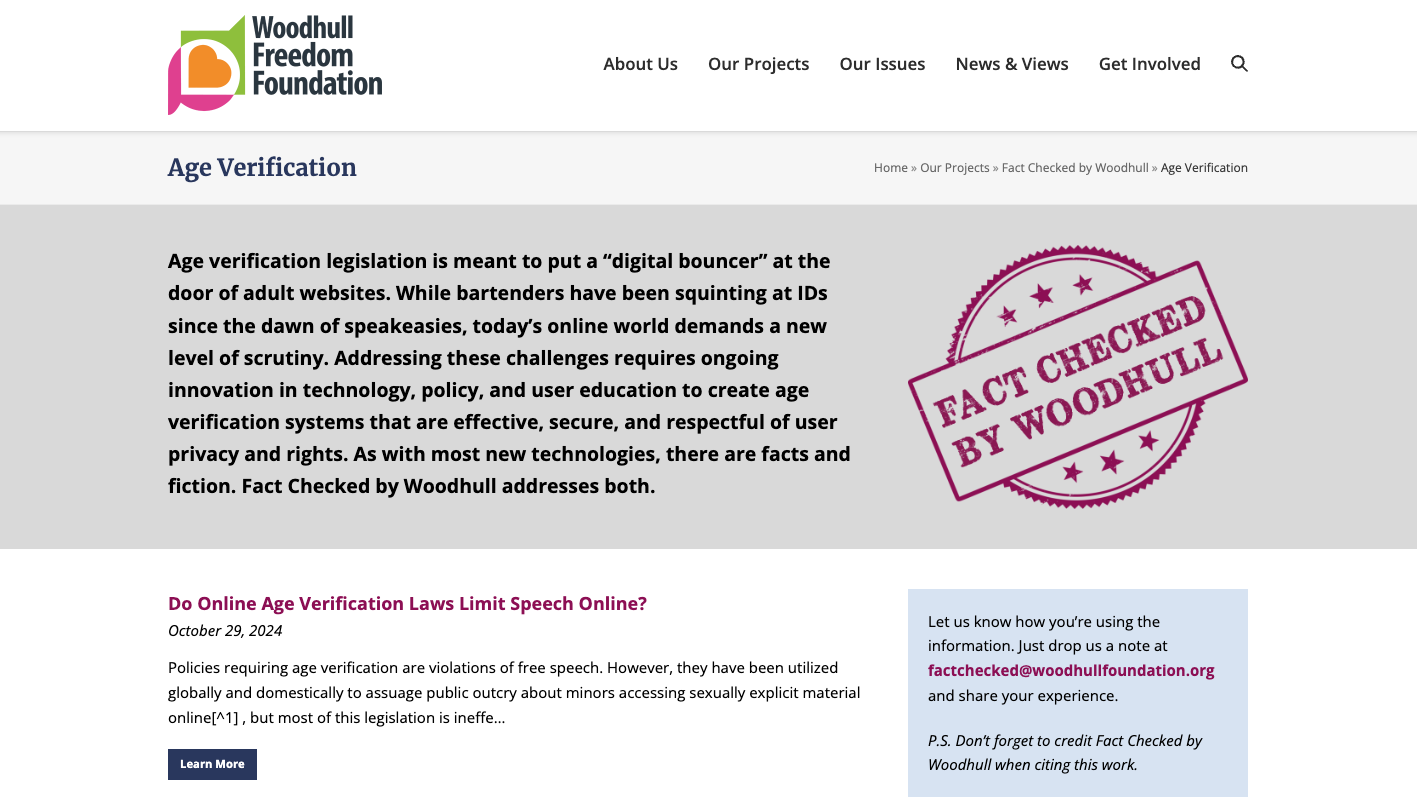 Fact Checking Age-Verification